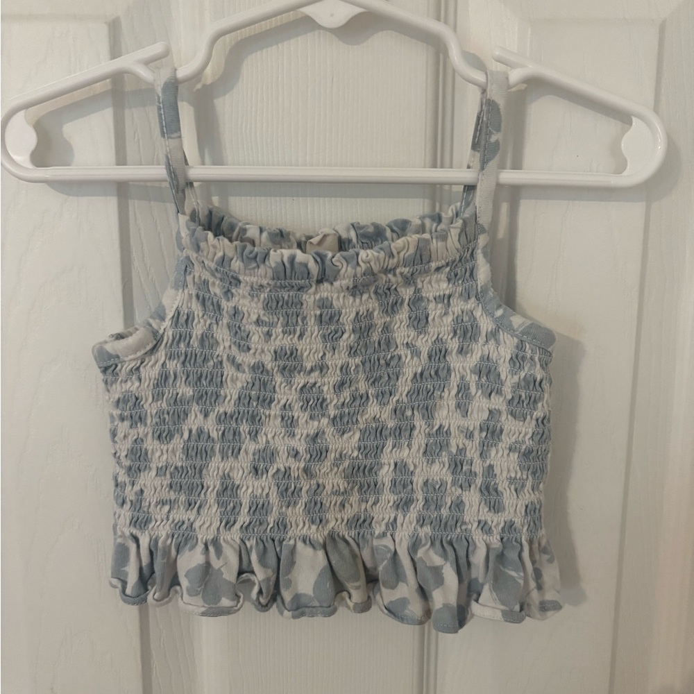 GAP Blue and White Baby Smocked Top